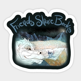 Friends Share Books Sticker